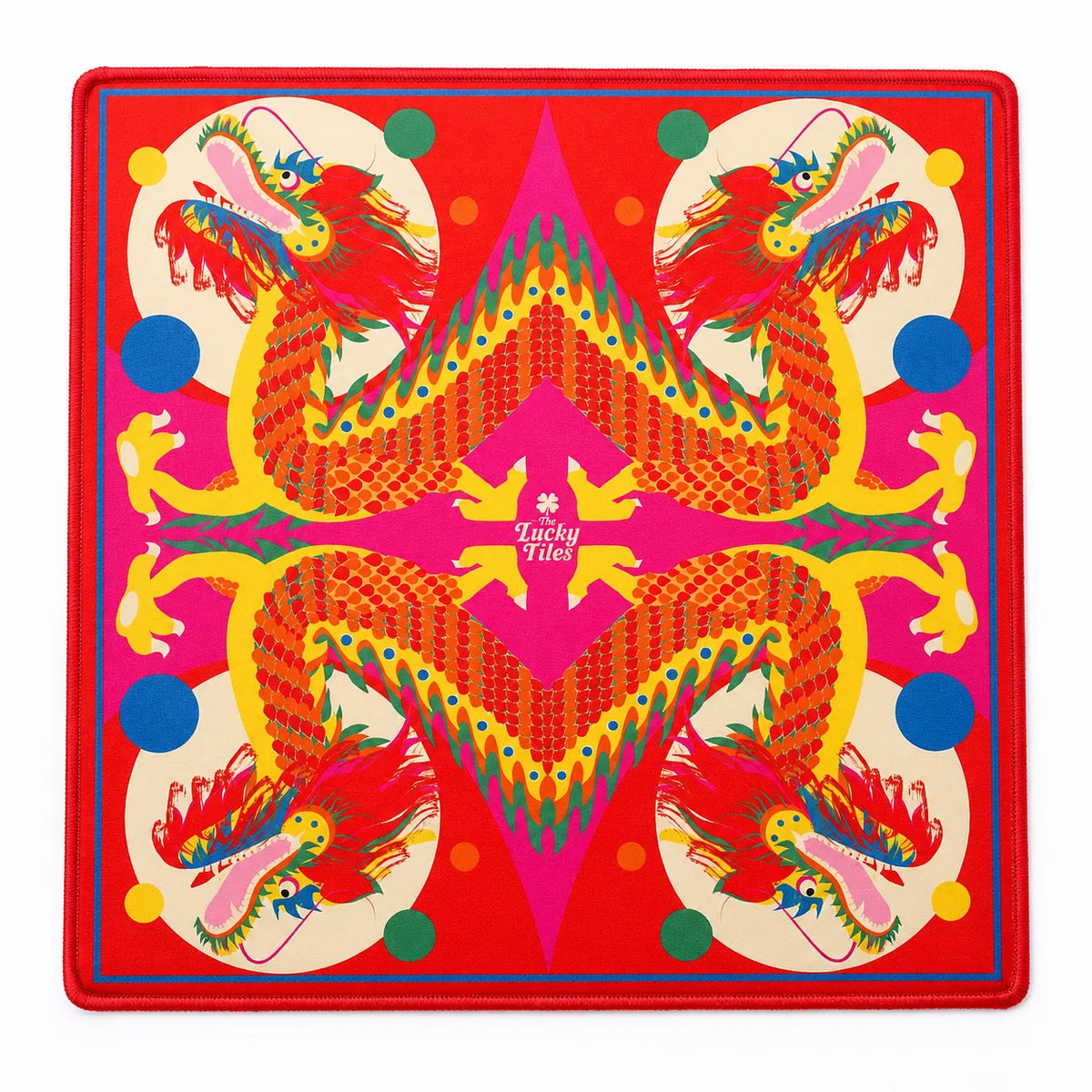 Dragon Dance — Pink American Mahjong mat full design by The Lucky Tiles