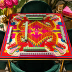 Dragon Dance — Pink American Mahjong mat product and lifestyle view 2
