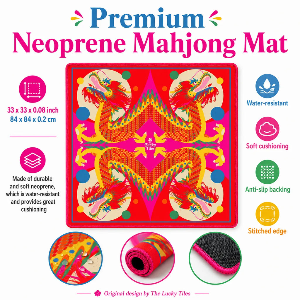 Dragon Dance — Pink American Mahjong mat product and lifestyle view 4