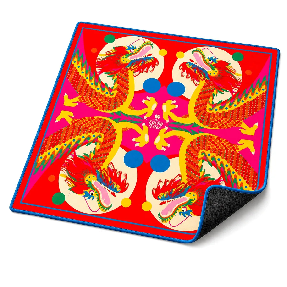 Dragon Dance — Red American Mahjong mat full design by The Lucky Tiles