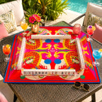 Dragon Dance — Red American Mahjong mat product and lifestyle view 4