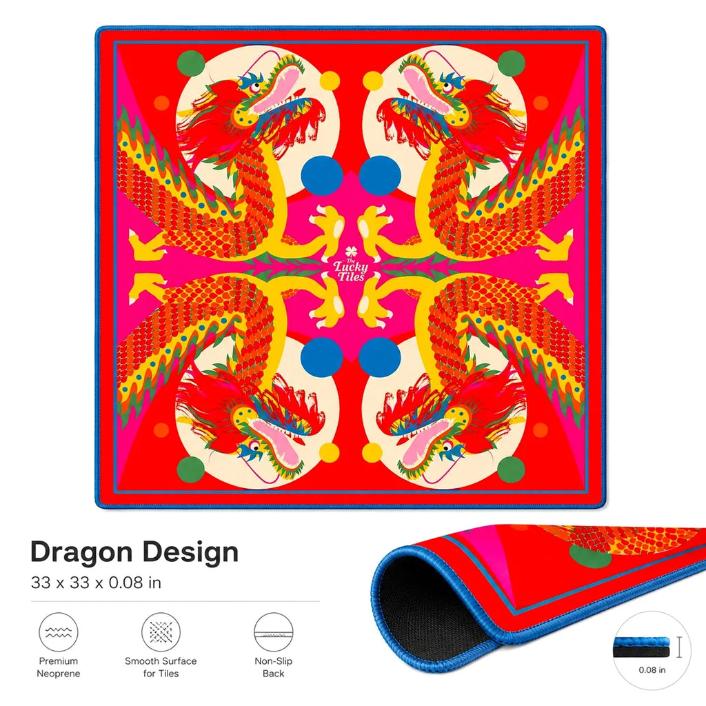 Dragon Dance — Red American Mahjong mat product and lifestyle view 5