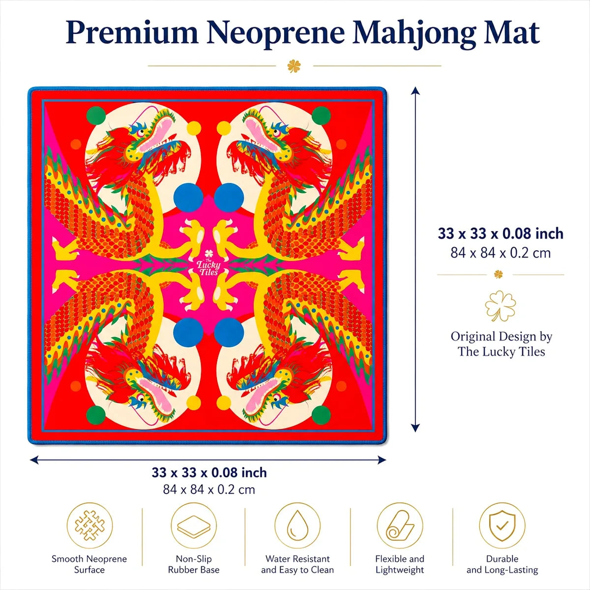 Dragon Dance — Red American Mahjong mat product and lifestyle view 6