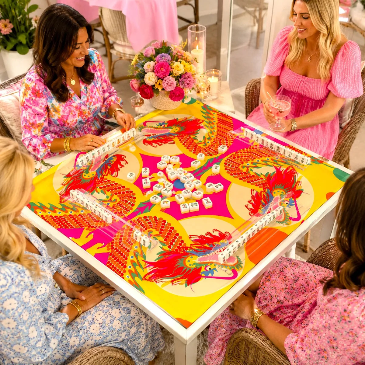 Dragon Dance — Sunshine American Mahjong mat product and lifestyle view 4