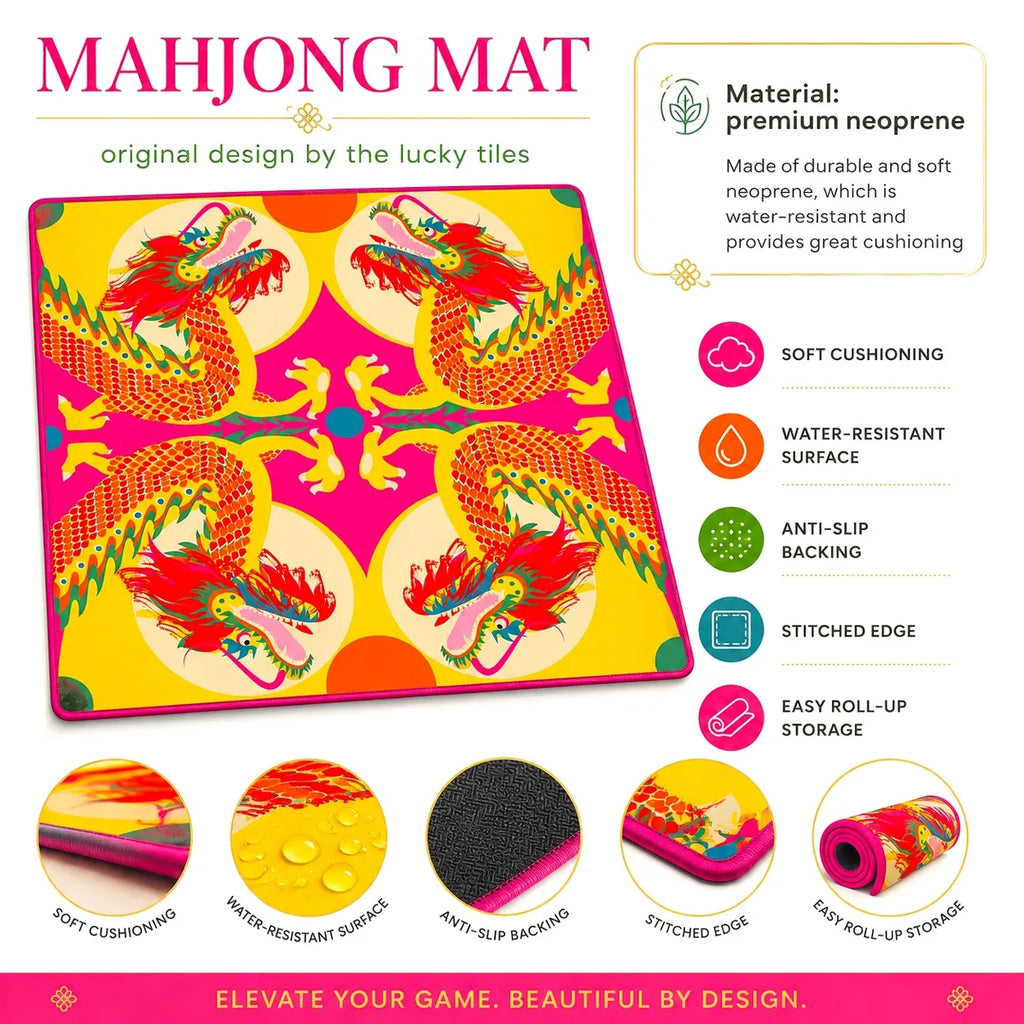 Dragon Dance — Sunshine American Mahjong mat product and lifestyle view 6