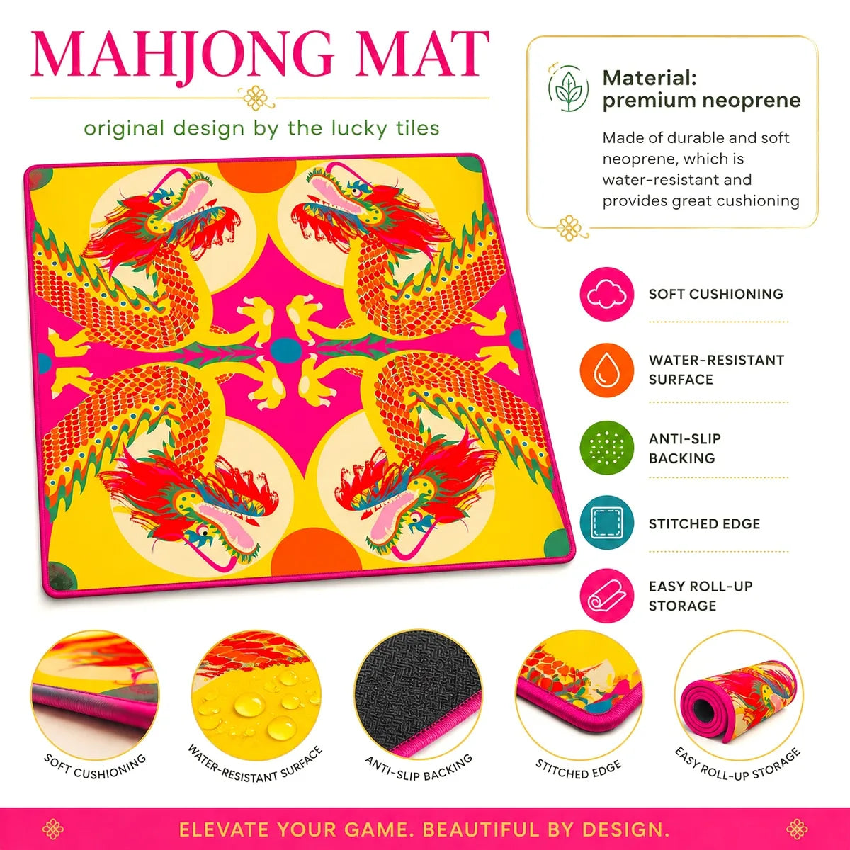 Dragon Dance — Sunshine American Mahjong mat product and lifestyle view 6