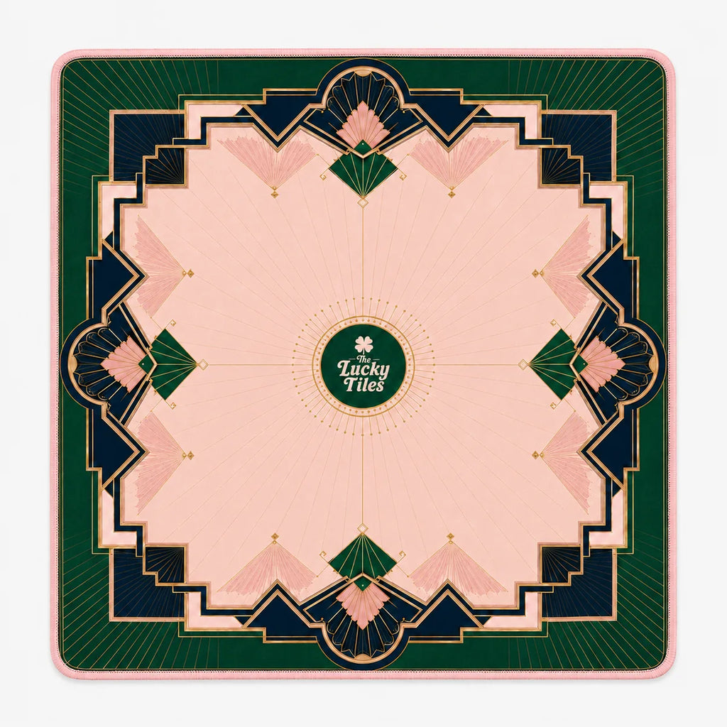 Emerald Art Deco American Mahjong mat by The Lucky Tiles, view 1