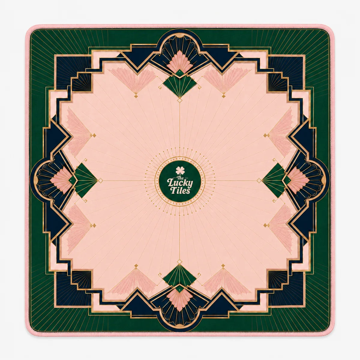 Emerald Art Deco American Mahjong mat by The Lucky Tiles, view 1