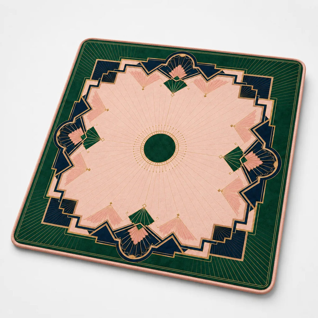 Emerald Art Deco American Mahjong mat by The Lucky Tiles, view 2