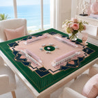 Emerald Art Deco American Mahjong mat by The Lucky Tiles, view 5