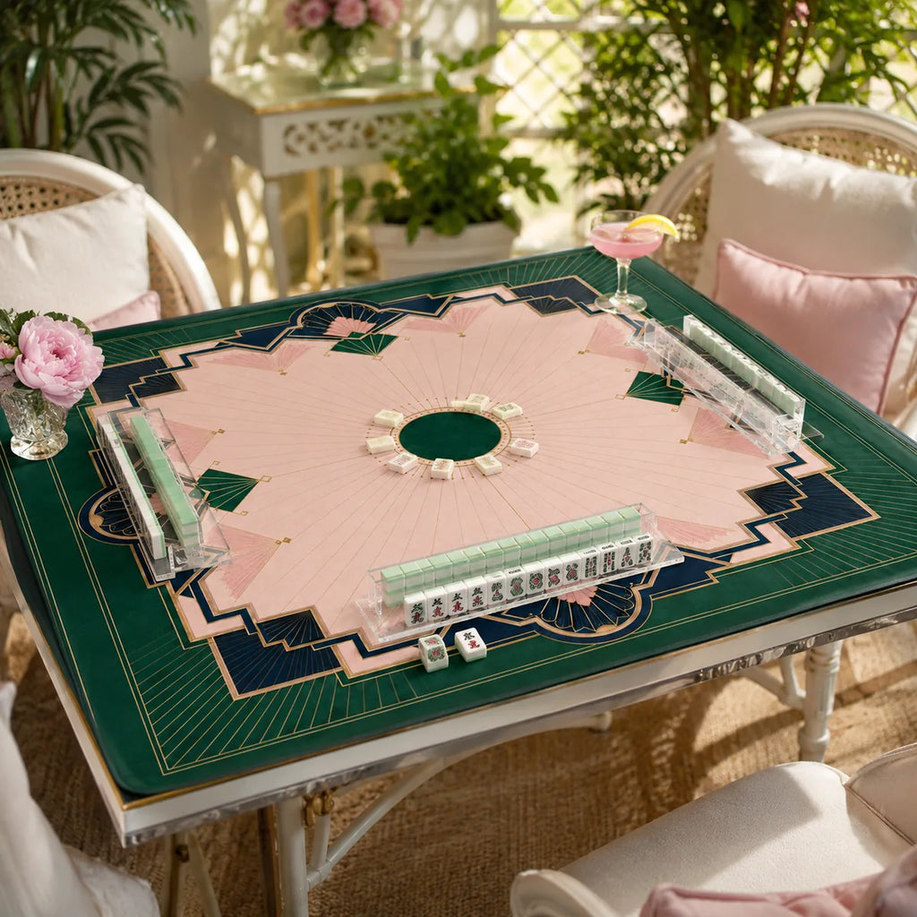 Emerald Art Deco American Mahjong mat by The Lucky Tiles, view 6