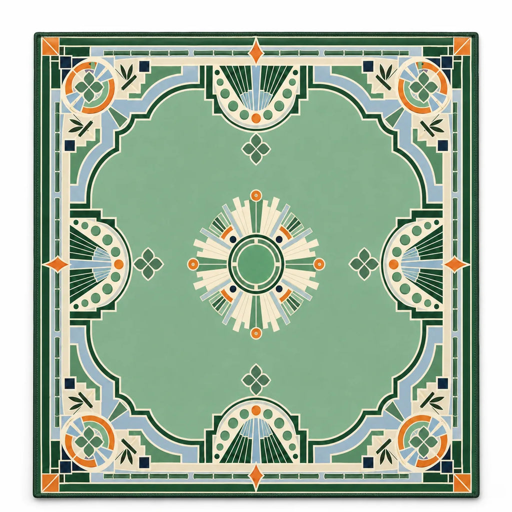 Garden Art Deco American Mahjong mat full design by The Lucky Tiles