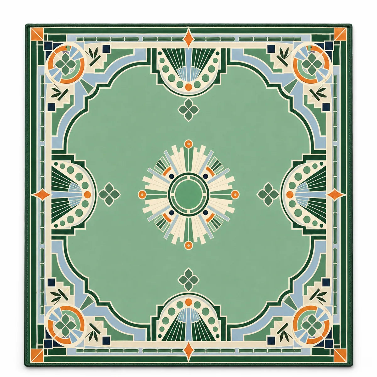 Garden Art Deco American Mahjong mat full design by The Lucky Tiles