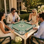 Garden Art Deco American Mahjong mat product and lifestyle view 5