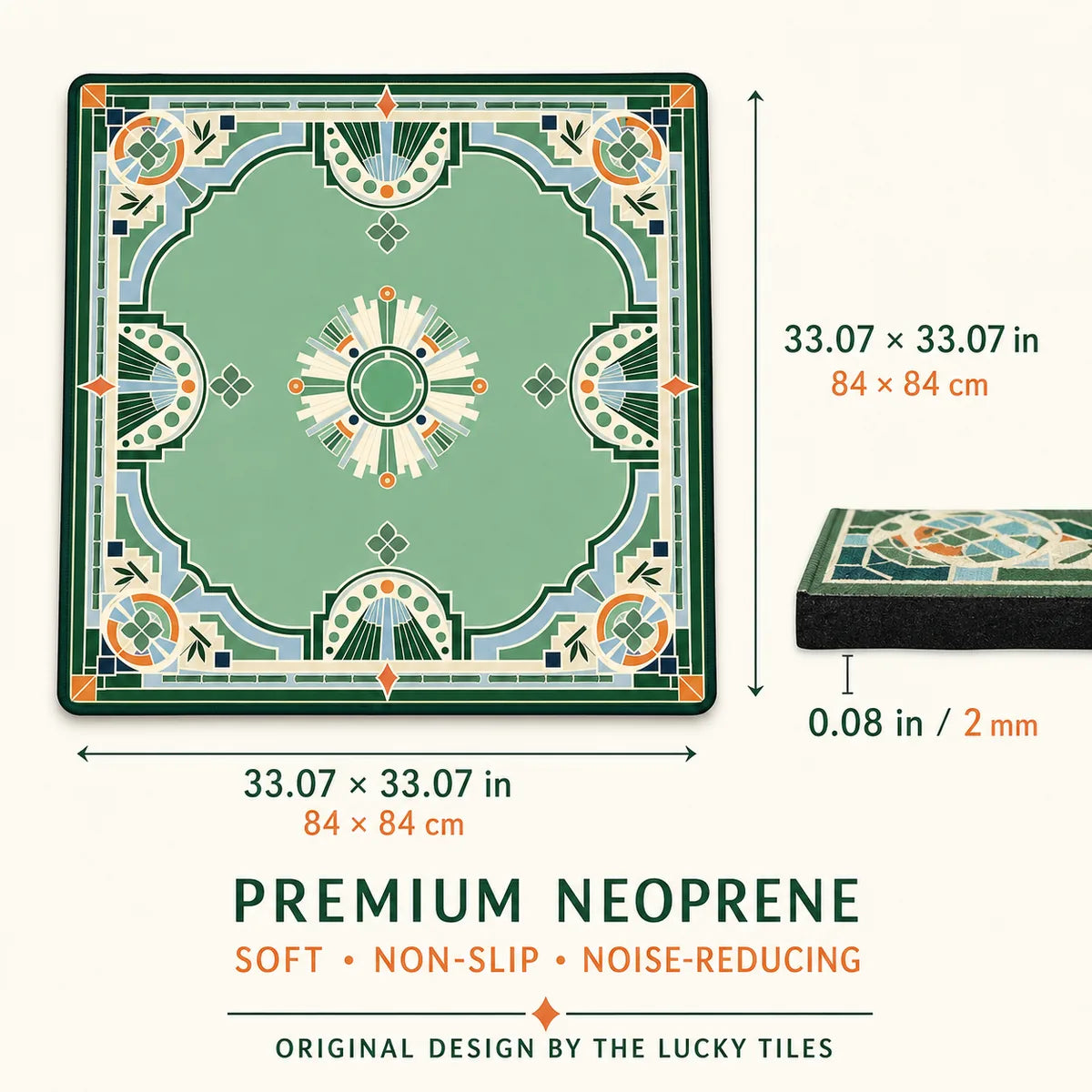 Garden Art Deco American Mahjong mat product and lifestyle view 6