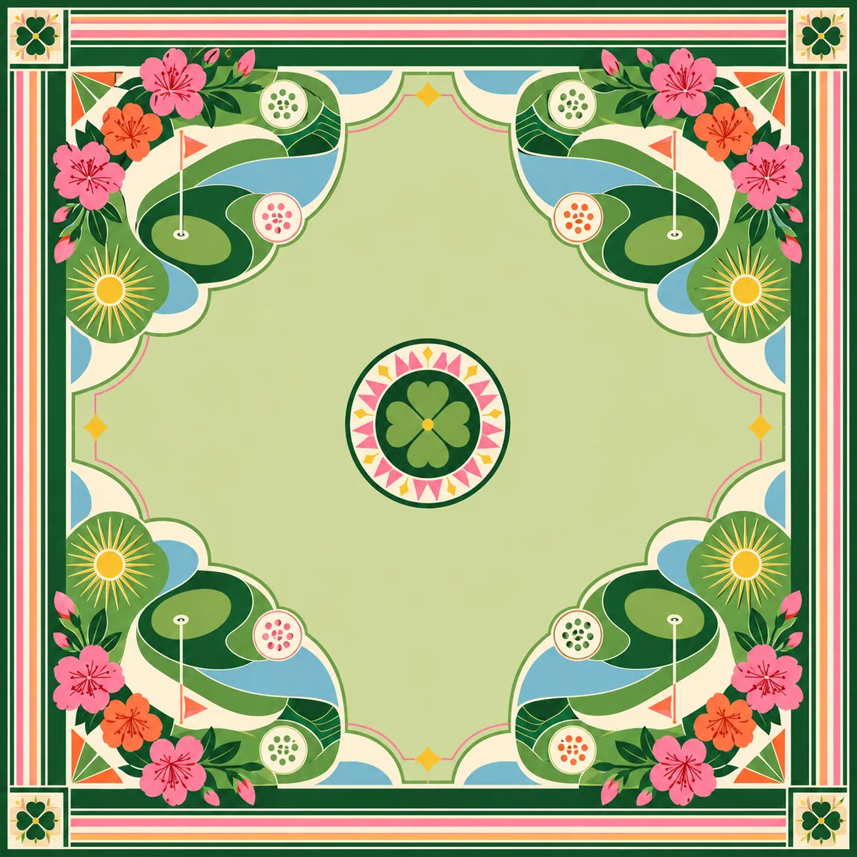 Garden Golf Club American Mahjong mat product and lifestyle view 2