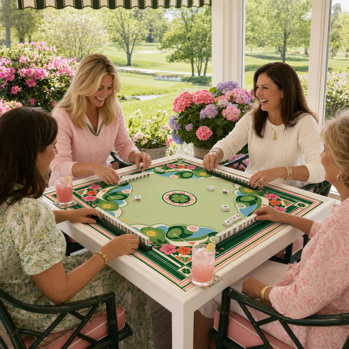 Garden Golf Club American Mahjong mat product and lifestyle view 3
