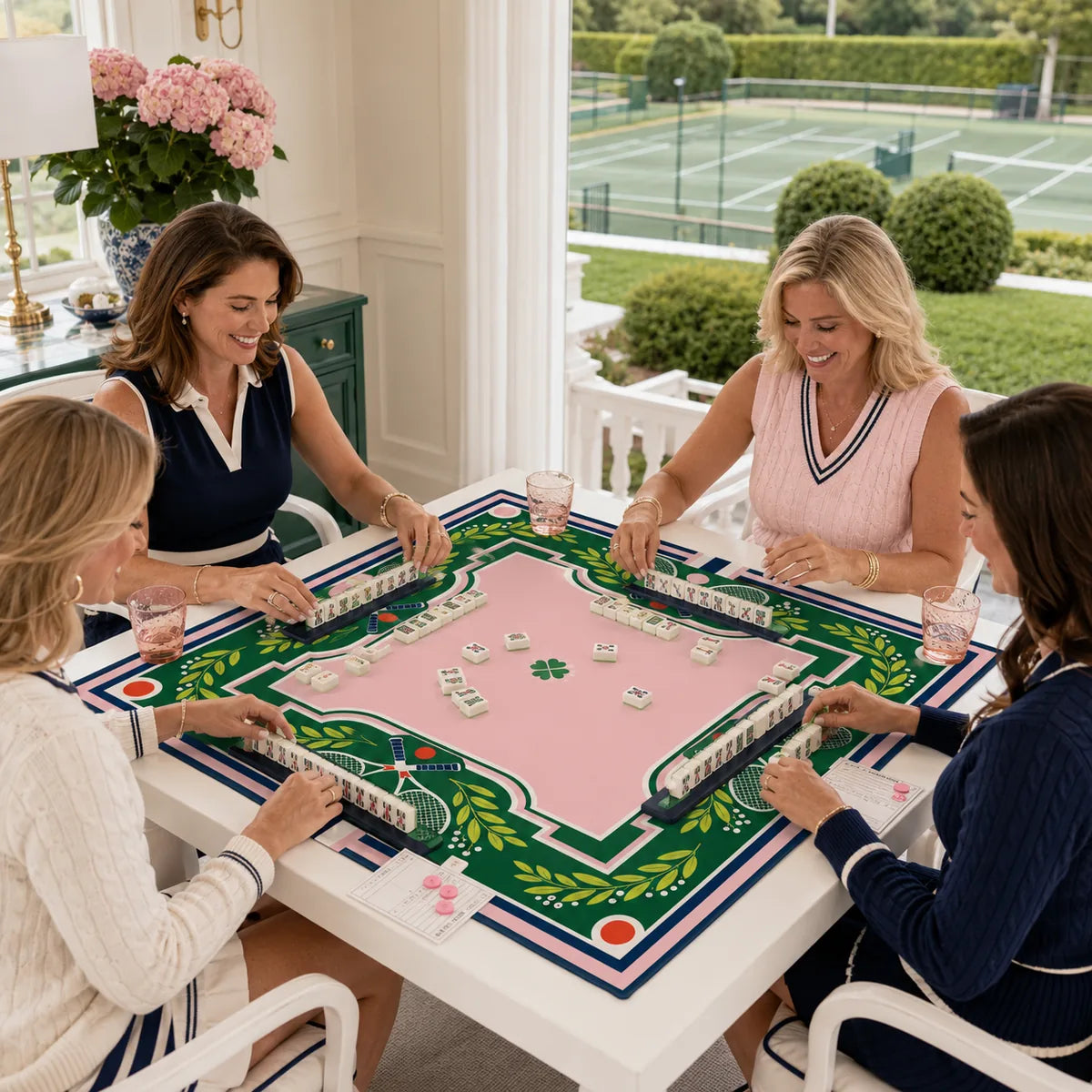 Garden Tennis Club American Mahjong mat product and lifestyle view 4