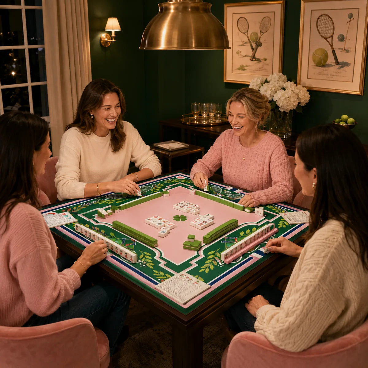 Garden Tennis Club American Mahjong mat product and lifestyle view 5