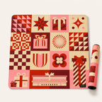 Holiday Gift Mosaic American Mahjong mat full design by The Lucky Tiles
