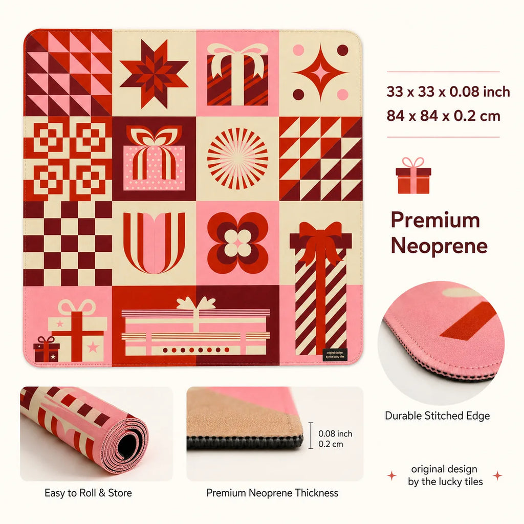 Holiday Gift Mosaic American Mahjong mat product and lifestyle view 2