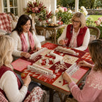 Holiday Snowflake American Mahjong mat product and lifestyle view 4