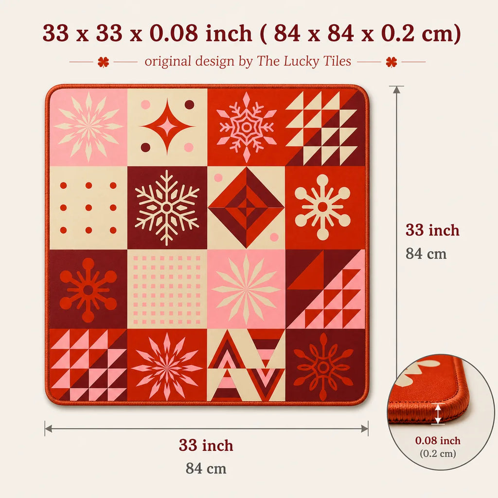 Holiday Snowflake American Mahjong mat product and lifestyle view 6