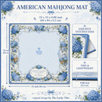 Hydrangea Garden — Blue American Mahjong mat product and lifestyle view 3