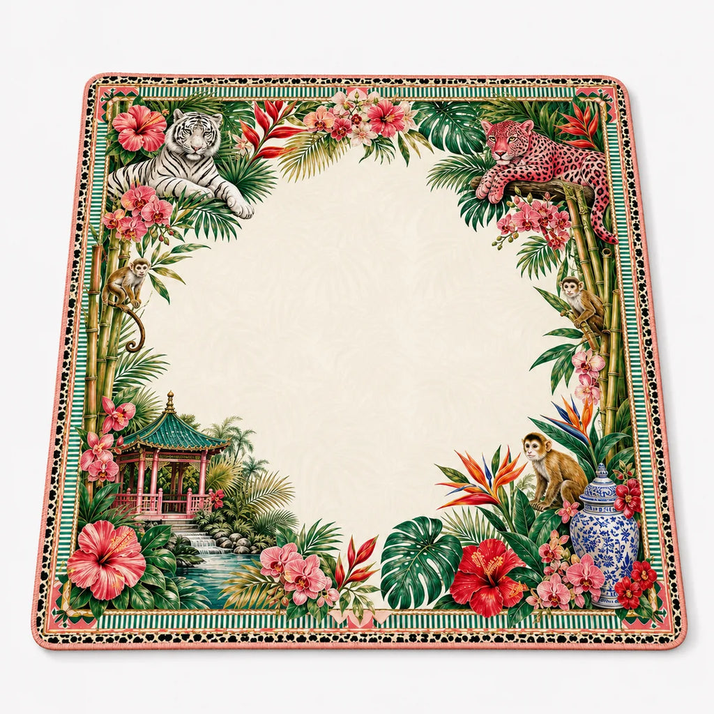 Jungle Garden American Mahjong mat product and lifestyle view 2