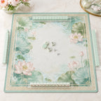 Lotus Garden American Mahjong mat product and lifestyle view 3