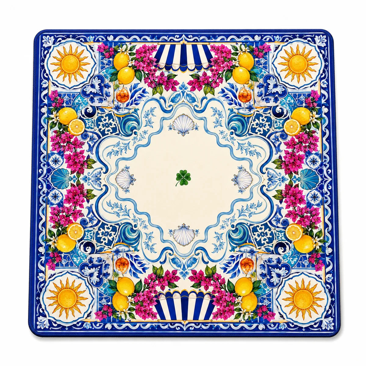 Mediterranean Lemon American Mahjong mat full design by The Lucky Tiles
