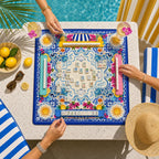 Mediterranean Lemon American Mahjong mat product and lifestyle view 4