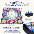 Mediterranean Lemon American Mahjong mat product and lifestyle view 6