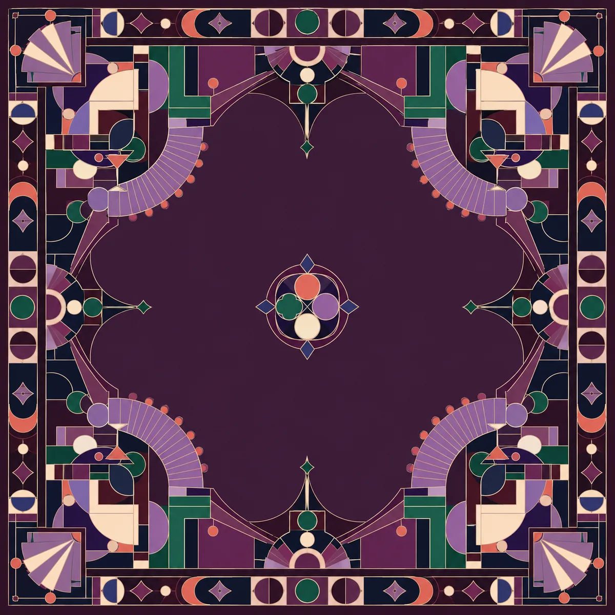 Midnight Birds American Mahjong mat product and lifestyle view 2