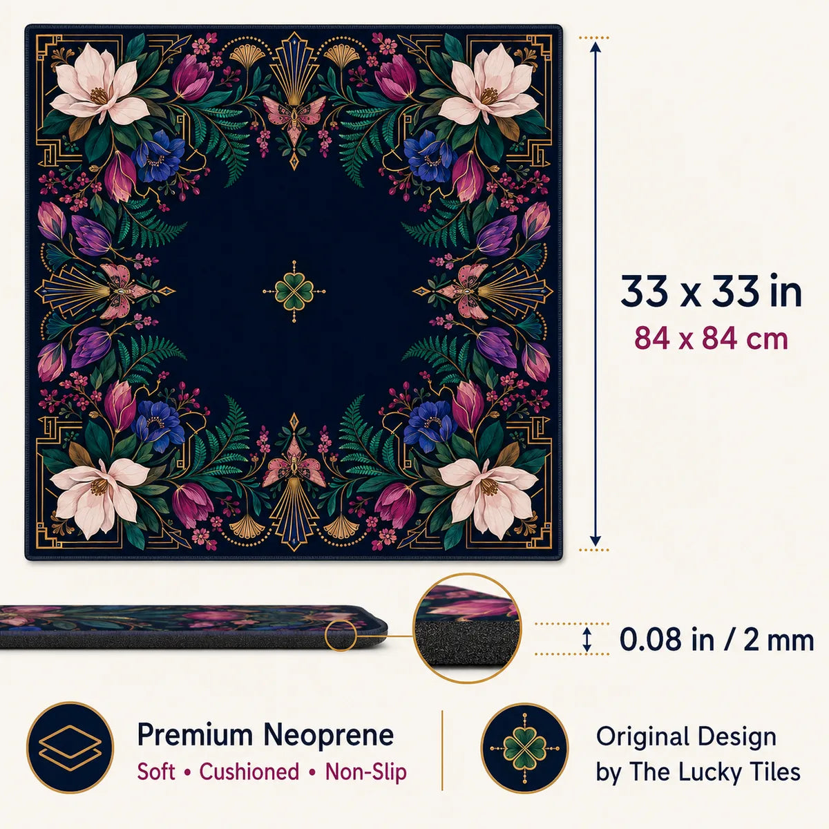 Midnight Botanica American Mahjong mat product and lifestyle view 4