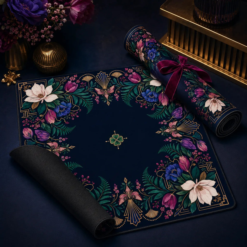 Midnight Botanica American Mahjong mat product and lifestyle view 6
