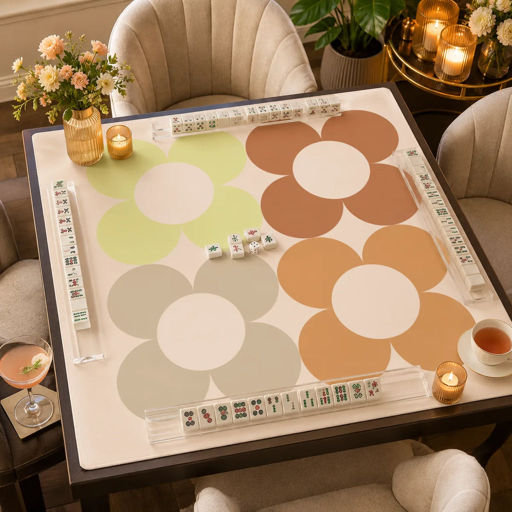 Mod Flower American Mahjong mat product and lifestyle view 4