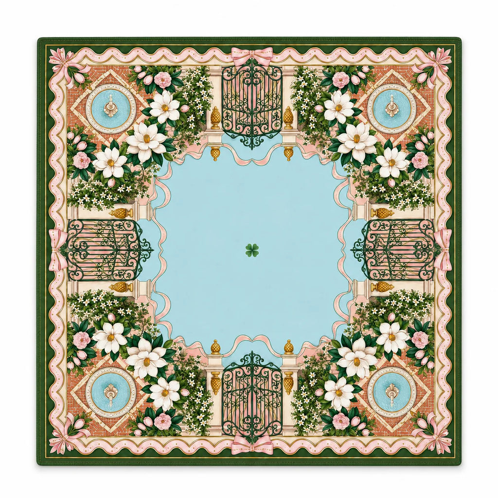 Mongolian Garden American Mahjong mat full design by The Lucky Tiles