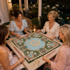 Mongolian Garden American Mahjong mat product and lifestyle view 5