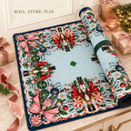Navy Christmas Nutcracker neoprene American Mahjong mat, product view 6