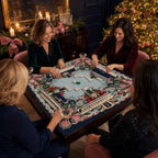 Navy Christmas Nutcracker neoprene American Mahjong mat, product view 2