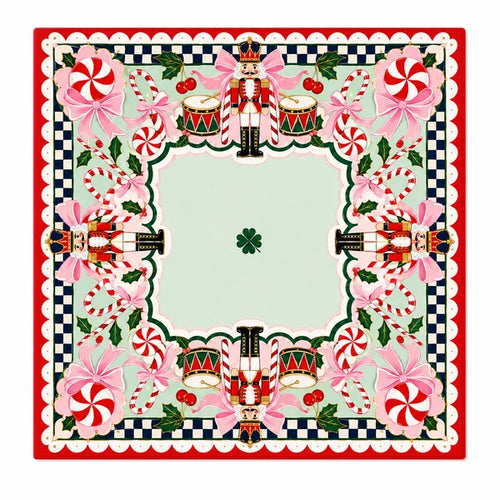 Christmas Red Candy Nutcracker American Mahjong mat by The Lucky Tiles