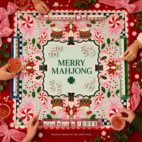 Christmas Red Candy Nutcracker neoprene American Mahjong mat, product view 2