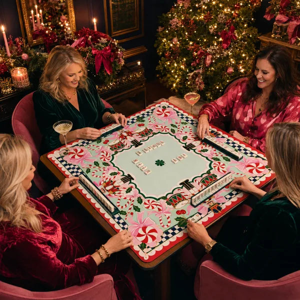 Christmas Red Candy Nutcracker neoprene American Mahjong mat, product view 5