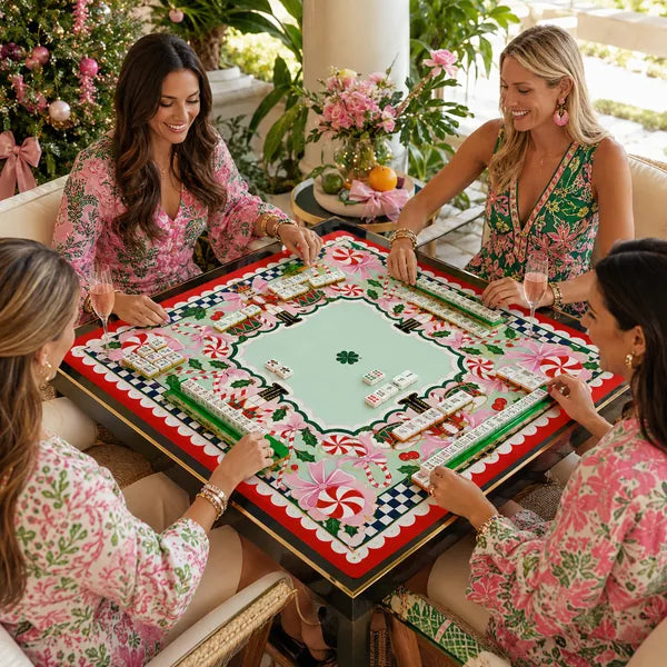 Christmas Red Candy Nutcracker neoprene American Mahjong mat, product view 6