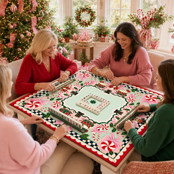 Christmas Red Candy Nutcracker neoprene American Mahjong mat, product view 7