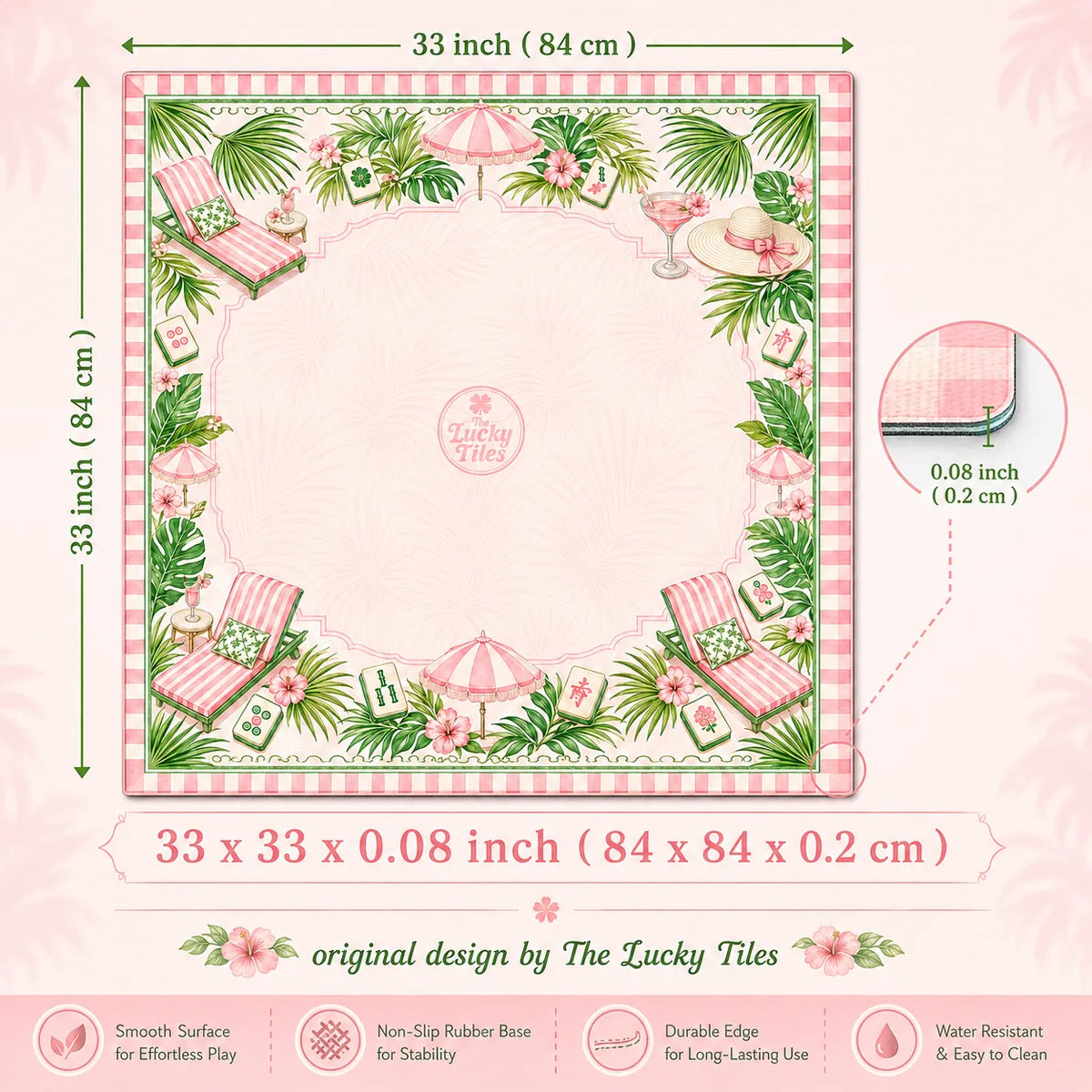 Palm Beach Resort — Blush Pink American Mahjong mat product and lifestyle view 6