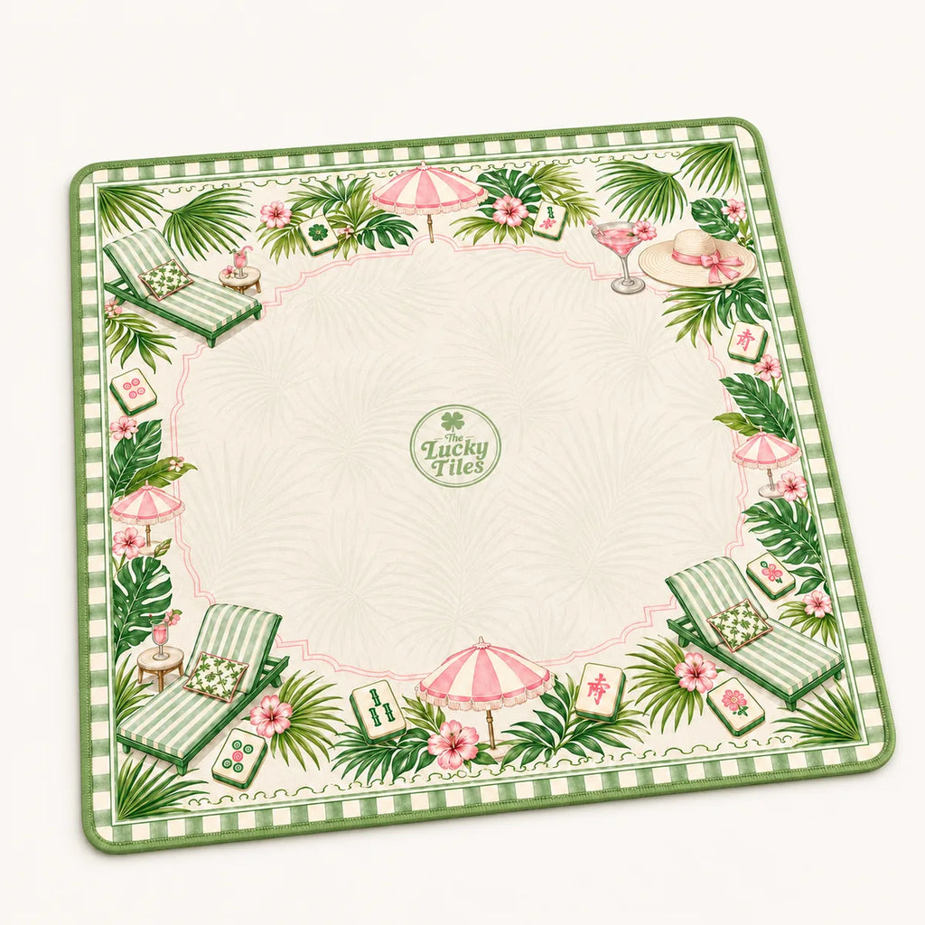 Palm Beach Resort — Garden Green American Mahjong mat product and lifestyle view 2