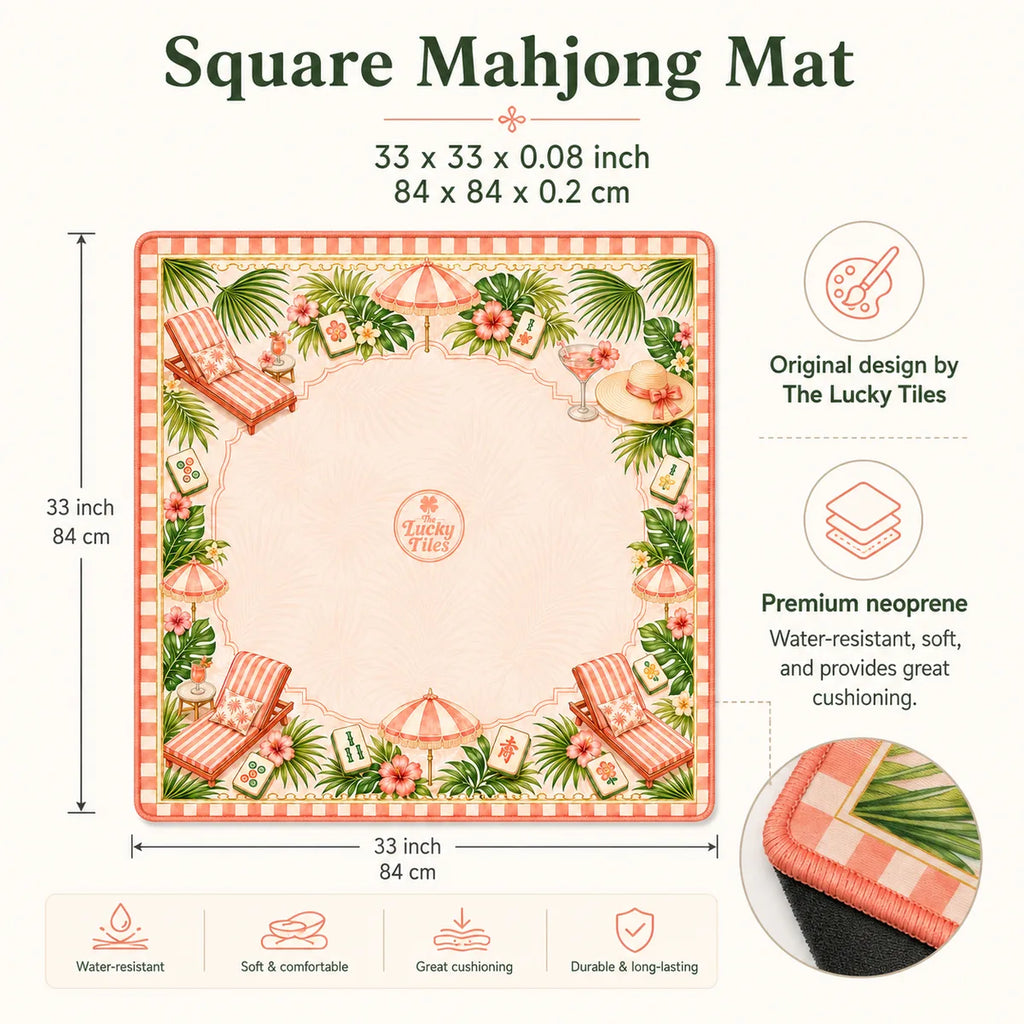 Palm Beach Resort — Sunset Coral American Mahjong mat product and lifestyle view 6