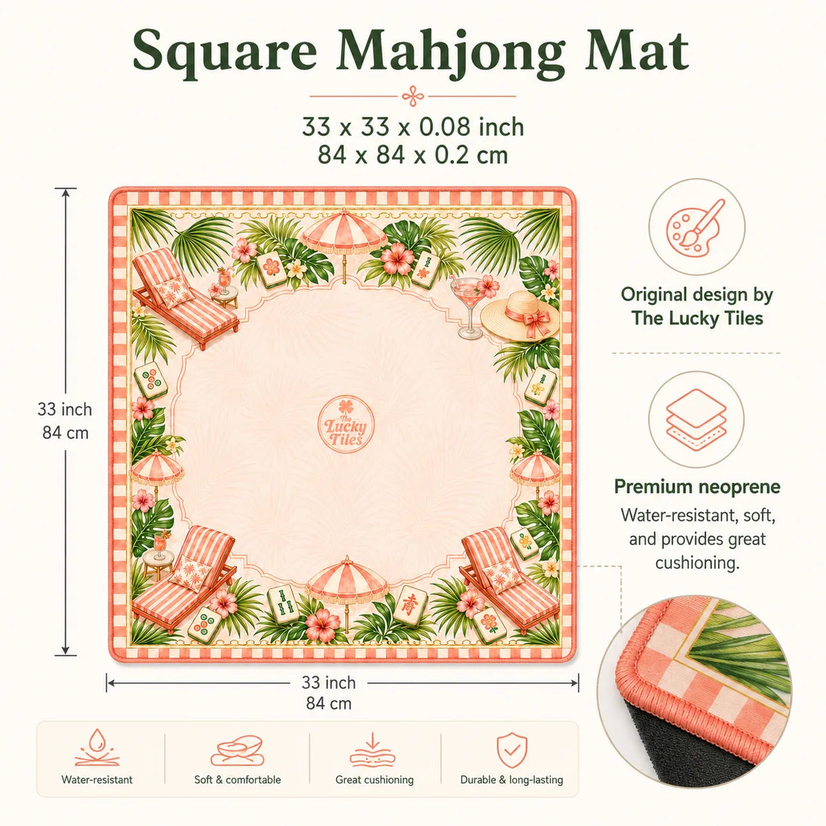 Palm Beach Resort — Sunset Coral American Mahjong mat product and lifestyle view 6